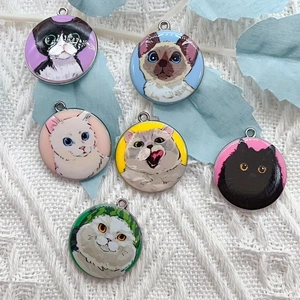 Jewelry Making Necklaces - 10pcs cartoon animal cat enamel jewelry