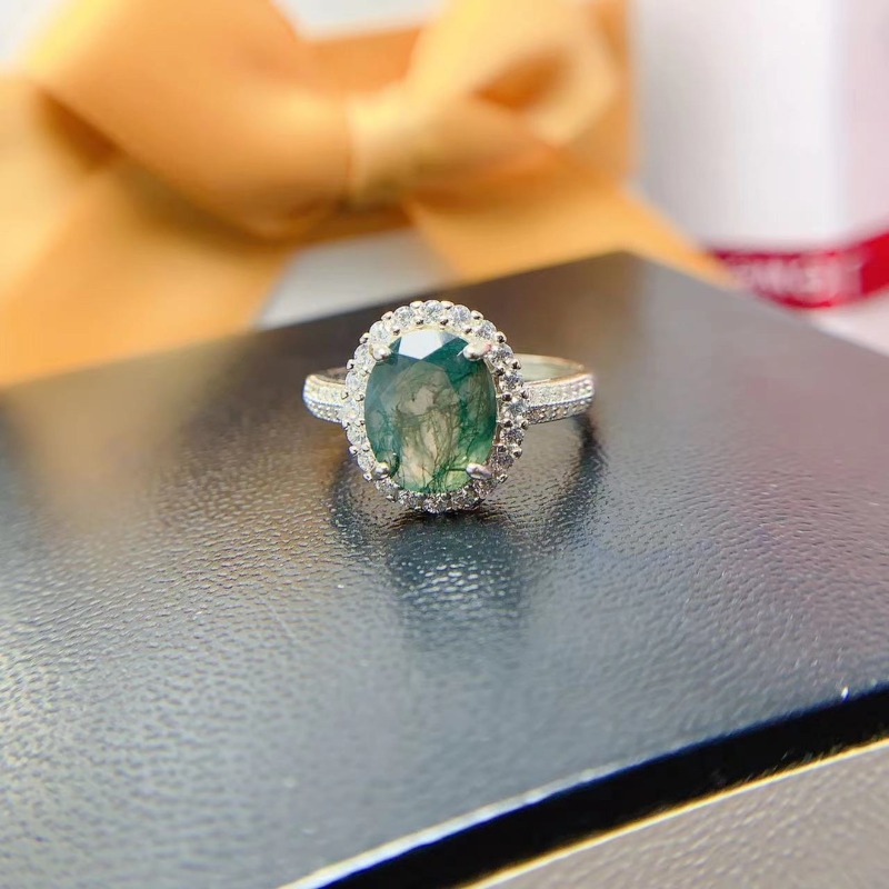 Jewelry Making University - Natural Moss Agate Ring Promise Ring