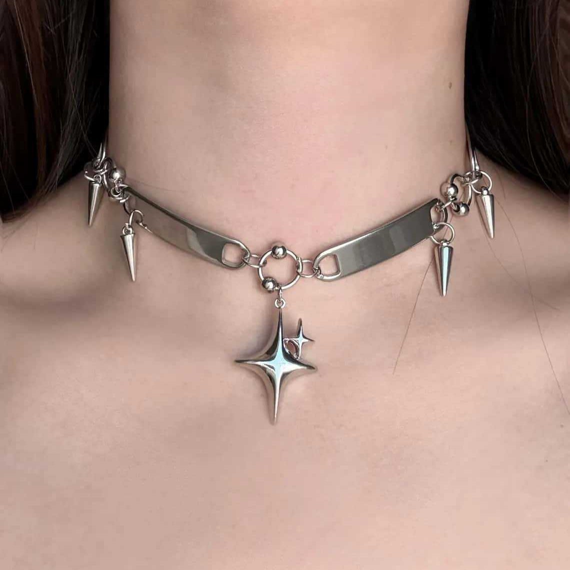 Jewelry Making Necklaces - Punk Star Riveted Choker,Rock Jewelry,Y2k Accessory,Hippie,Goth,Design