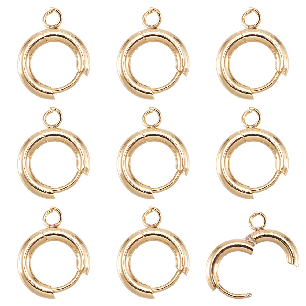 Jewelry Making Hoops - 10pcs 201 Stainless Steel Huggie Earring