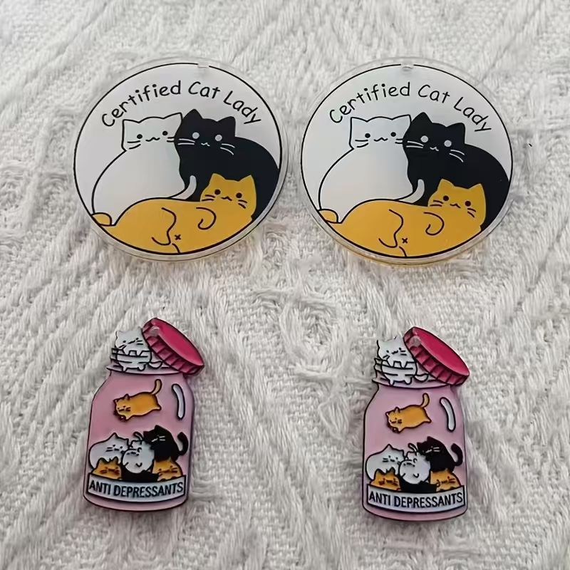 Jewelry Making Necklaces - 10pcs acrylic cute cat pendant, DIY