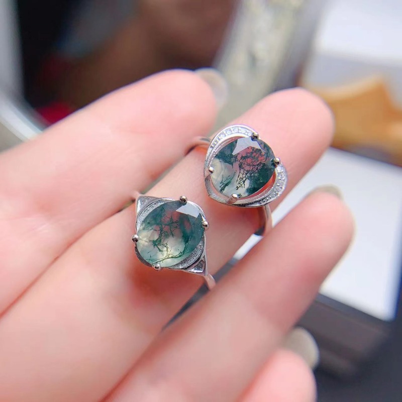 Jewelry Making University - Cute Female Geometric Agate Stone Ring