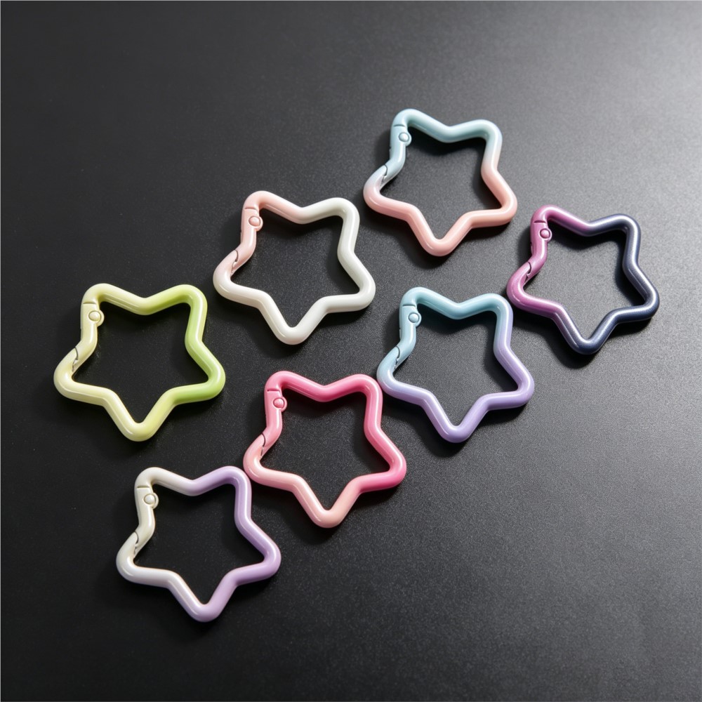 Jewelry Making Hoops - 5PCS Gradient Star Shape Spring Ring