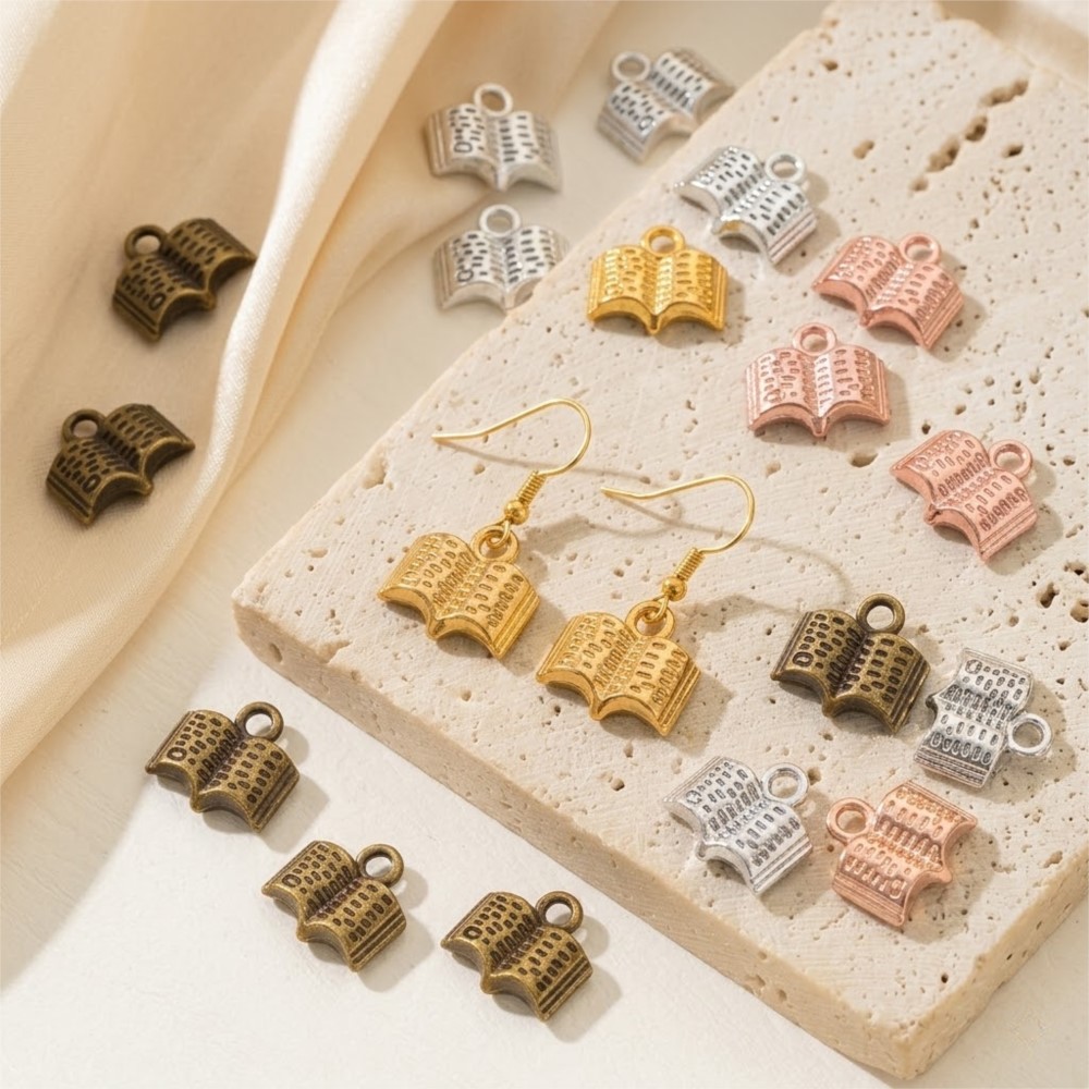 10/20/100pcs Charms Open Book  - Jewelry Making Books review and price