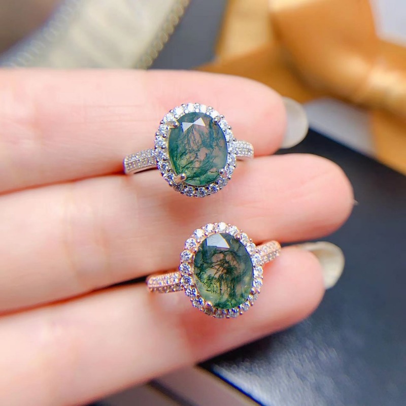 Natural Moss Agate Ring Promis - Jewelry Making University review and price