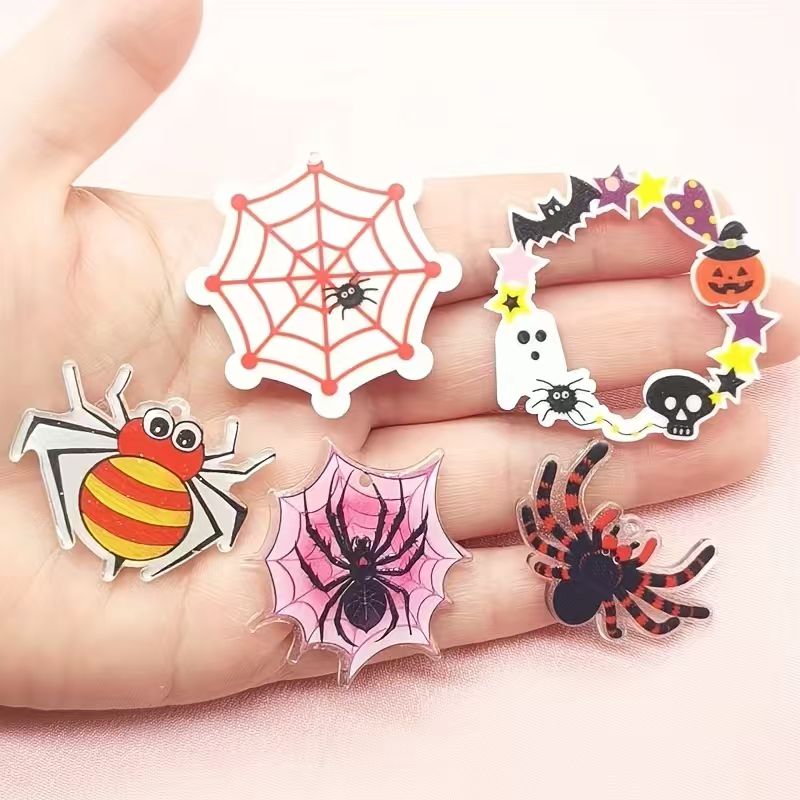 10pcs acrylic Halloween spider - Jewelry Making Necklaces review and price