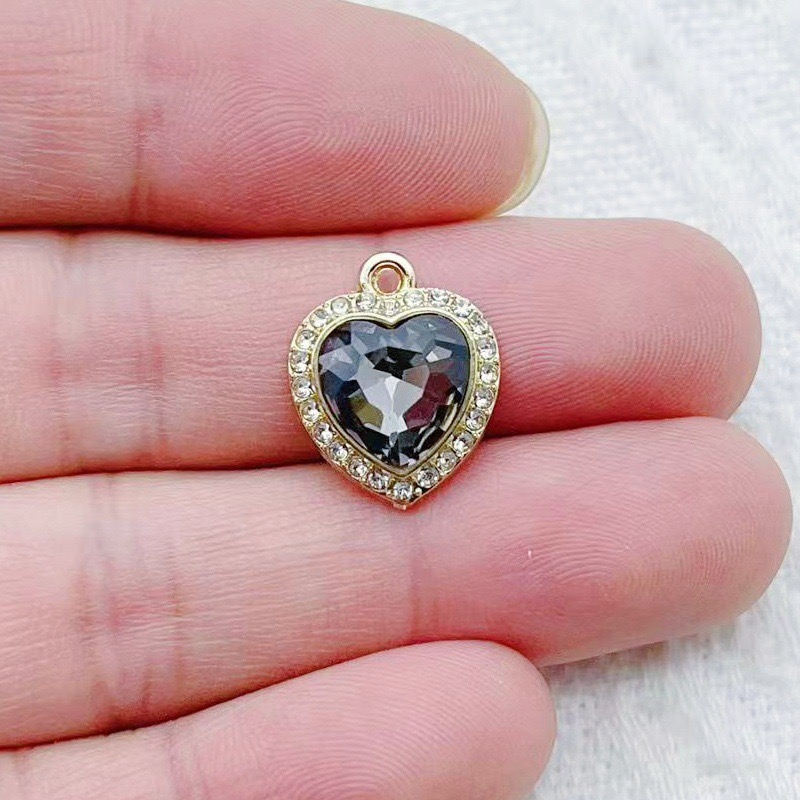 10pcs heart-shaped inlaid colo - Jewelry Making Necklaces review and price