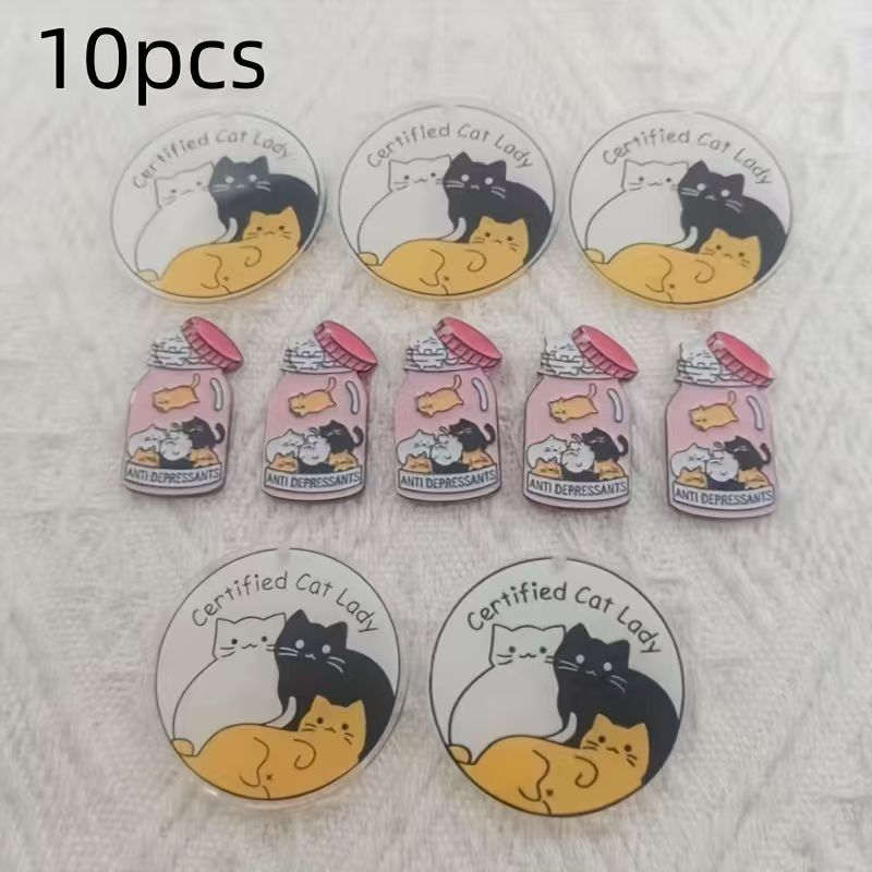 10pcs acrylic cute cat pendant - Jewelry Making Necklaces review and price