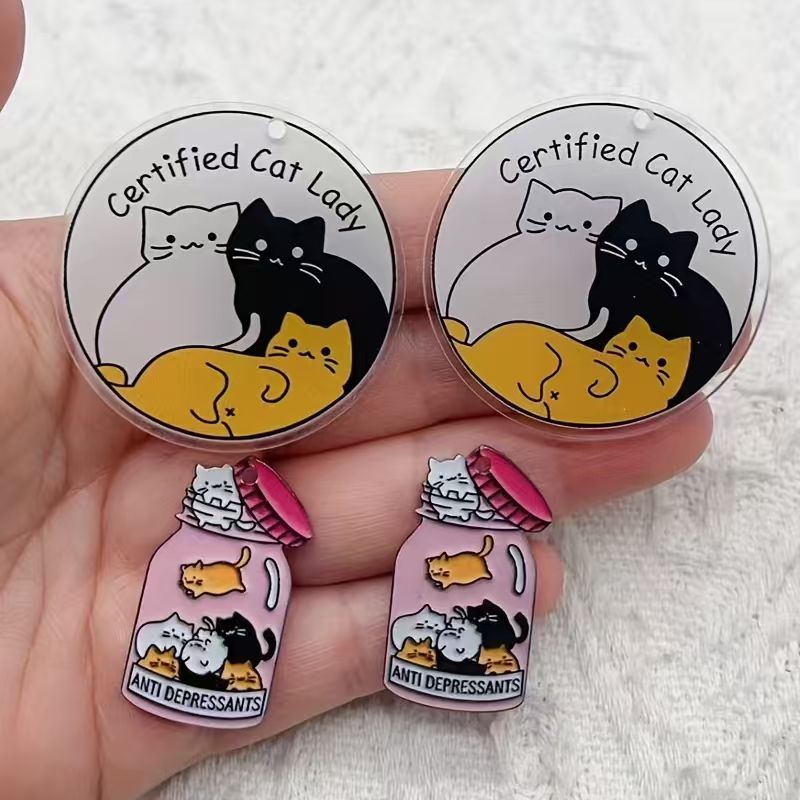 10pcs acrylic cute cat pendant - Jewelry Making Necklaces review and price