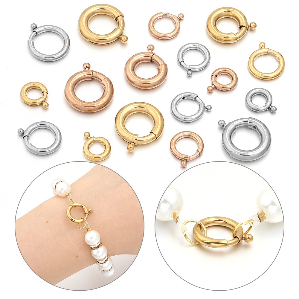 2pcs Stainless Steel Spring Cl - Jewelry Making Hoops review and price