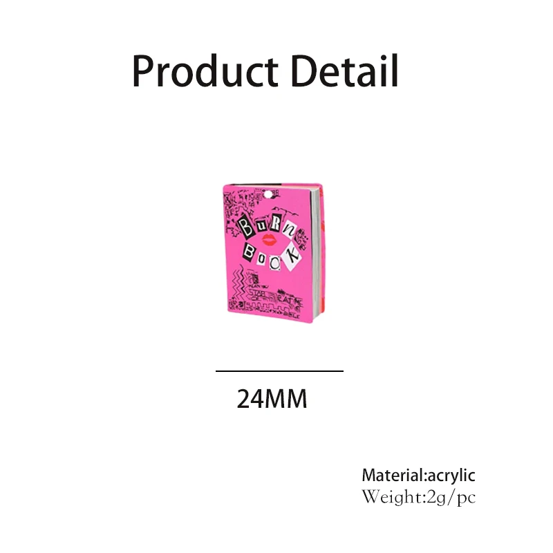Pink Burn Book Acrylic Pendant - Jewelry Making Books review and price
