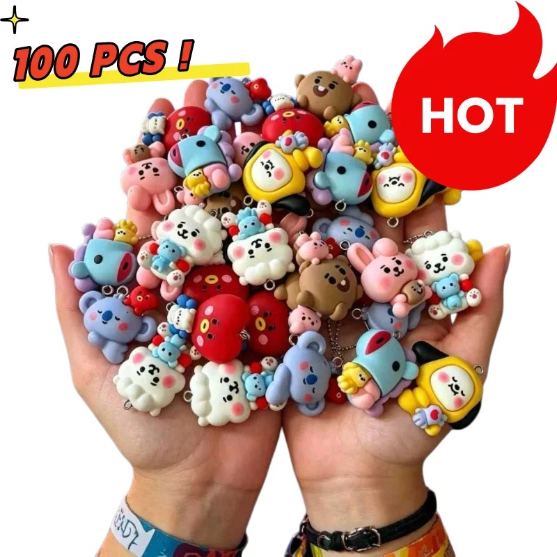 7pcs BT21 Resin Cartoon Charm  - Jewelry Making Necklaces review and price