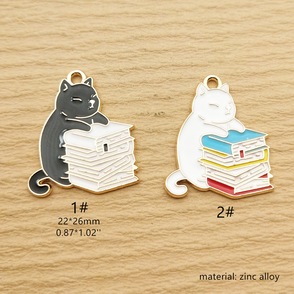 10pcs Book Cat Charm Jewelry A - Jewelry Making Books review and price