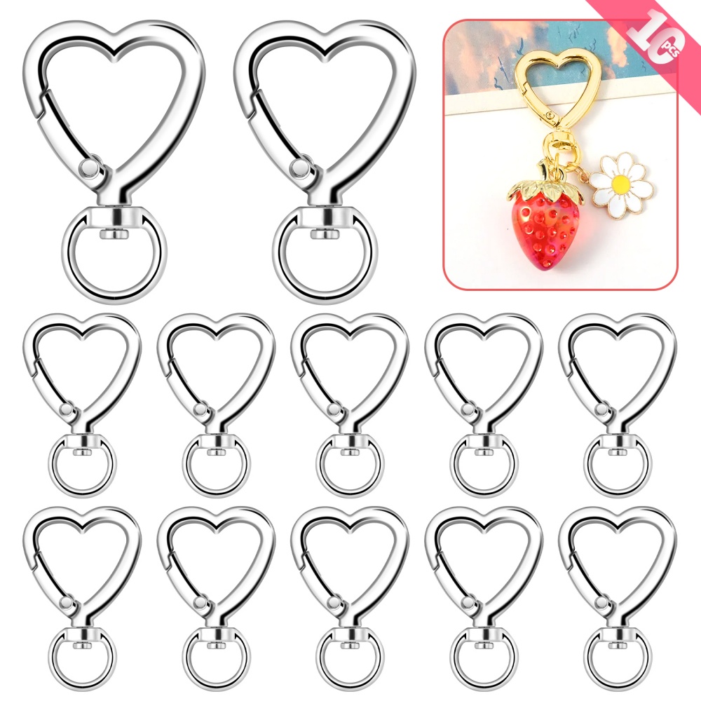 10pcs Metal Heart Lobster Claw - Jewelry Making Hoops review and price