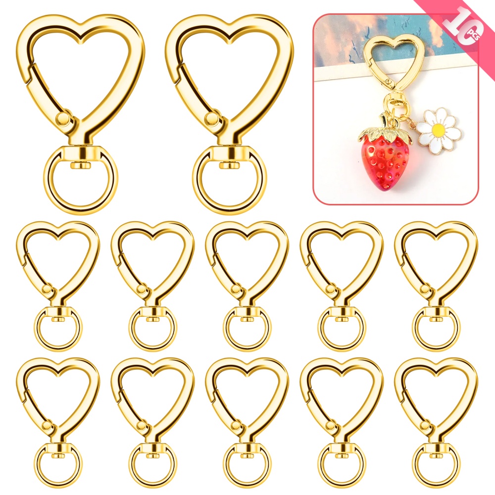 10pcs Metal Heart Lobster Claw - Jewelry Making Hoops review and price