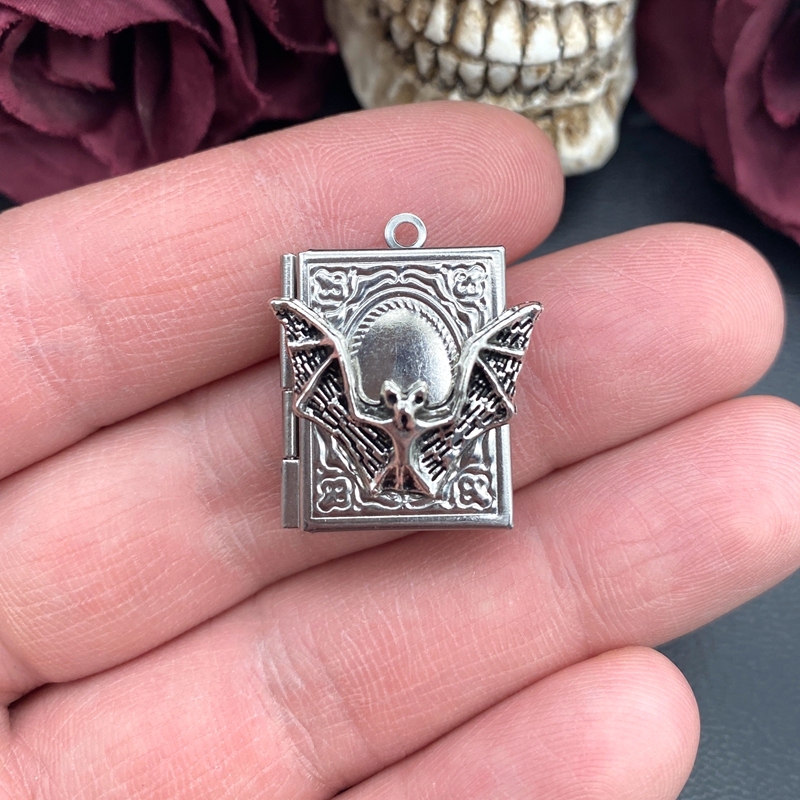 2pcs 27*22mm Bat Book Locket C - Jewelry Making Books review and price