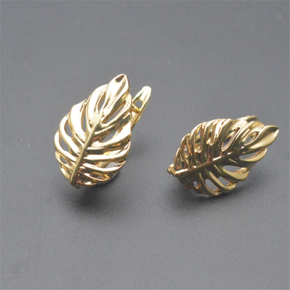 1/2Pcs 18K Gold Plated Brass L - Jewelry Making Hoops review and price
